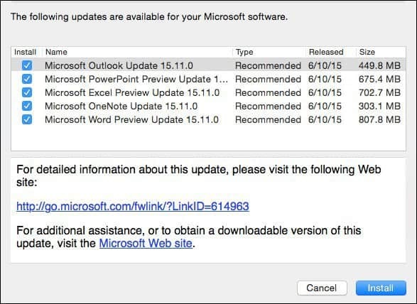 Förhandsvisning av Microsoft Office 2016 för Mac