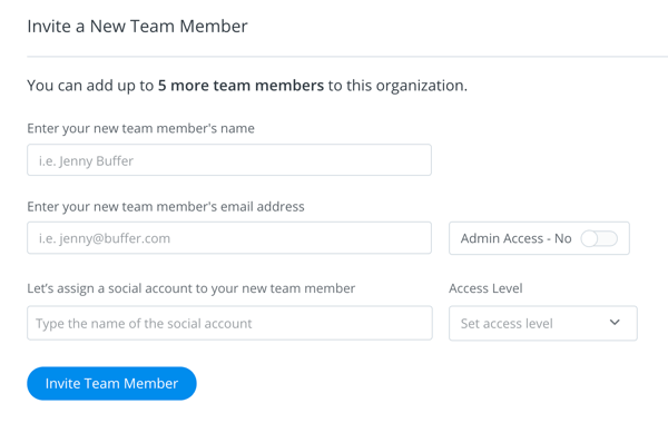 Fyll i inbjudningsinformationen för den person du vill lägga till i ditt bufferteam.