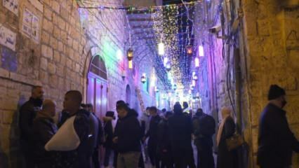 Jerusalems gator är lysande i Ramadan