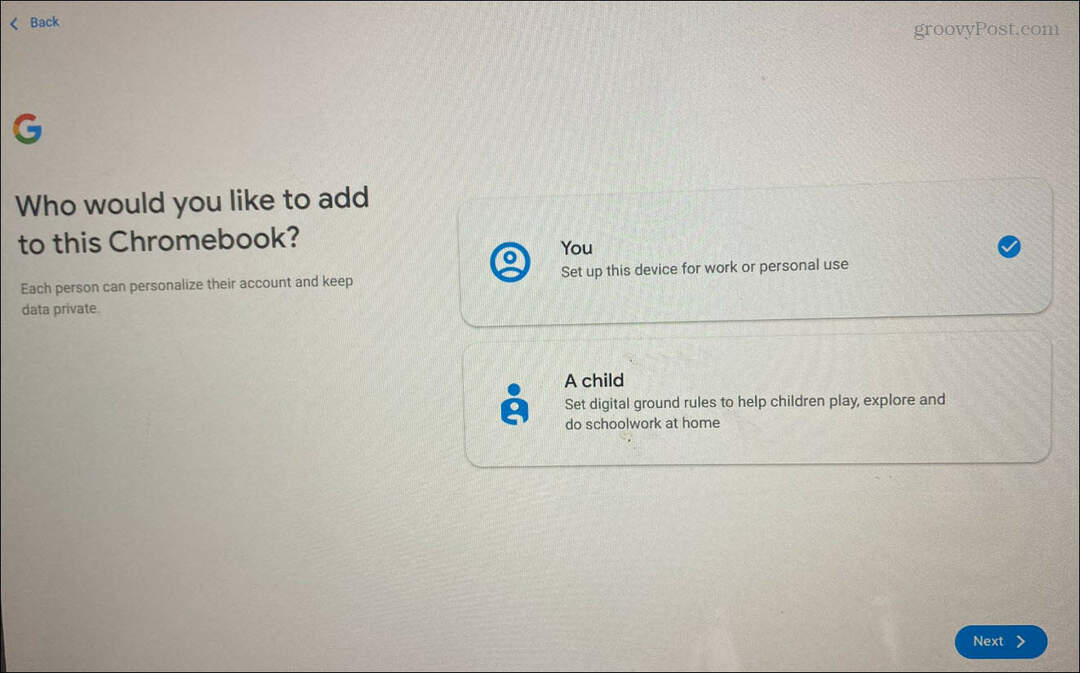 Lägg till en användare på Chromebook