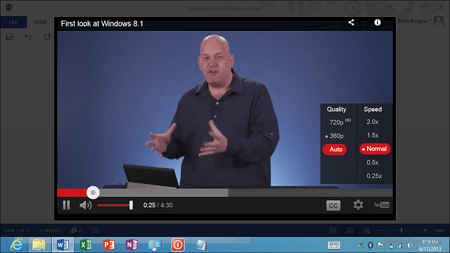 Spela video i Word 2013
