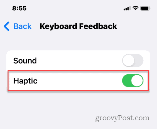 Aktivera Haptic Feedback på iPhone-tangentbord
