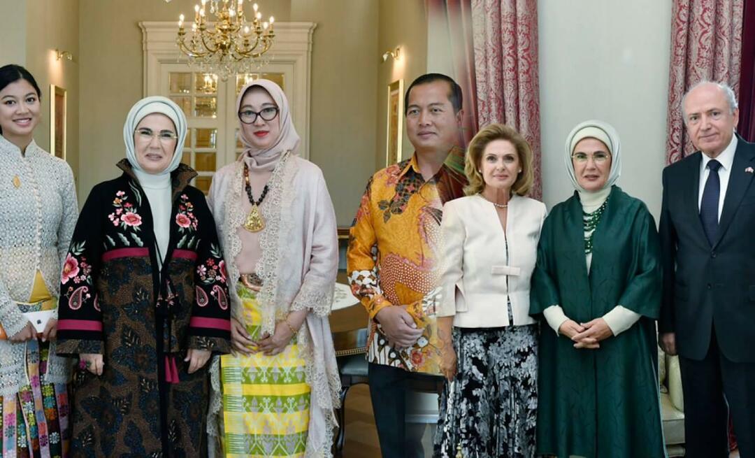 Emine Erdoğan träffade ambassadörerna och deras makar, vars mandatperiod löper ut i september