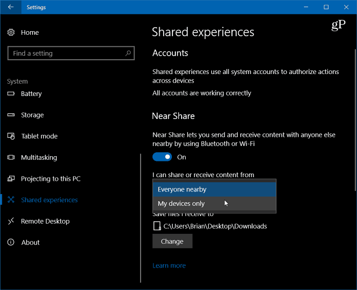 1 Aktivera Windows Share-inställningar nära