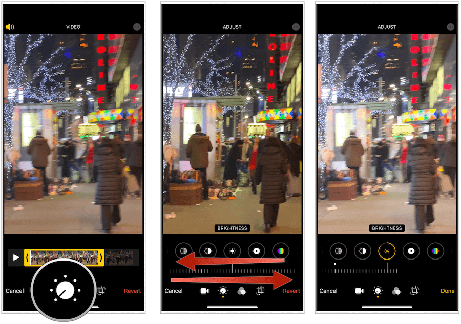 Foton-app ändrar ljusstyrka