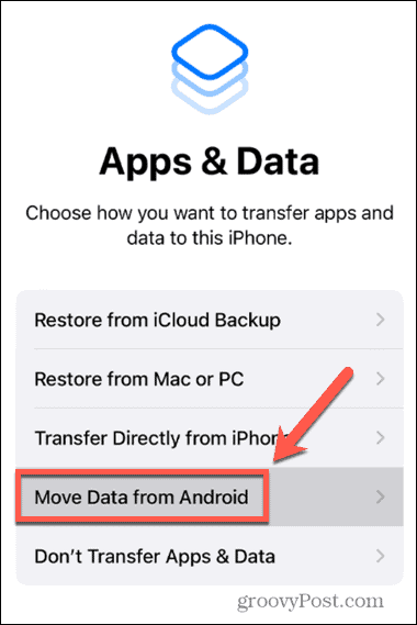 iphone flytta data från Android