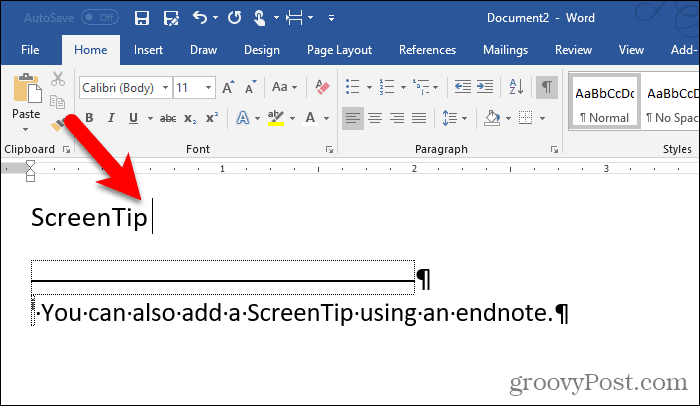 Färgen ändrades på slutnotnumret i Word