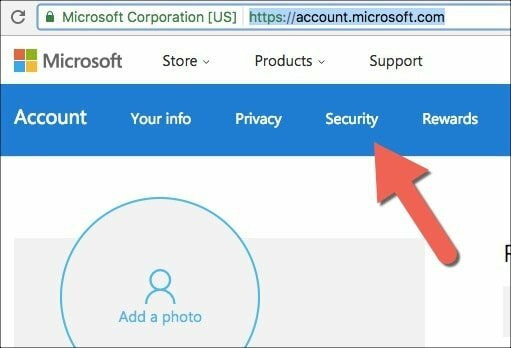 Microsoft-konto säkerhet