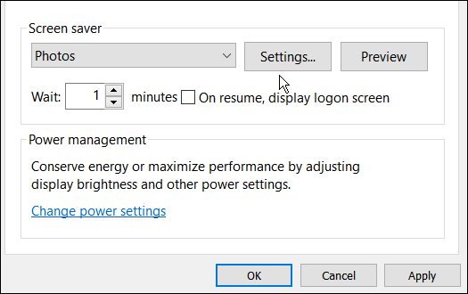 klickinställningar ställ in foton som skärmsläckare i Windows 11