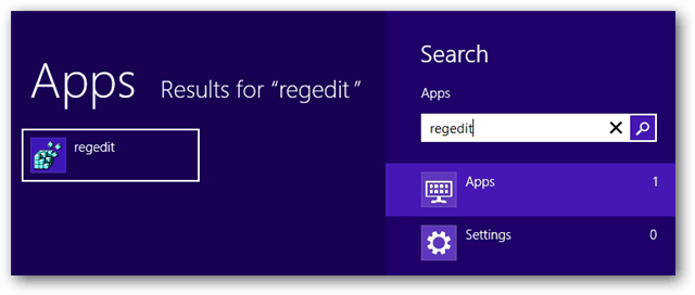 Windows 8-appar regedit