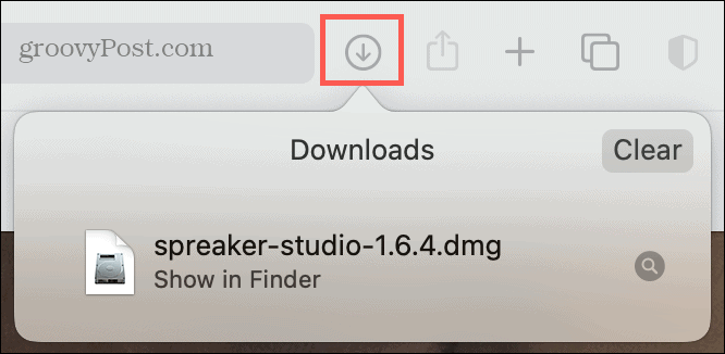 Visa nedladdningar i Safari på macOS
