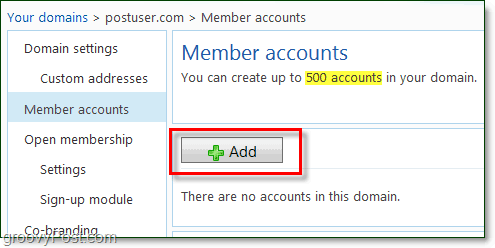 lägg till medlemskap i din Windows Live Domain-e-post