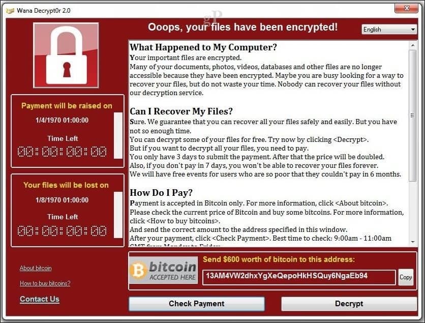 Microsoft släpper nödsäkerhetsuppdatering för Wanacrypt Ransomware