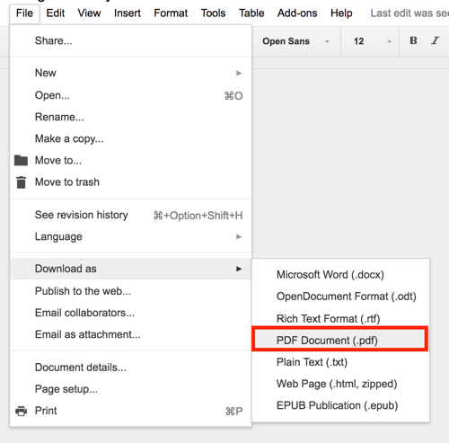 Med Google Drive kan du exportera alla dokument som en PDF.