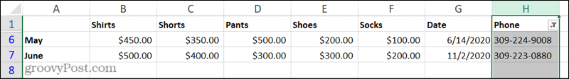 Grundfilter för unika värden i Excel