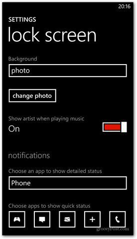 Windows Phone 8 anpassar alternativ för låsskärmar