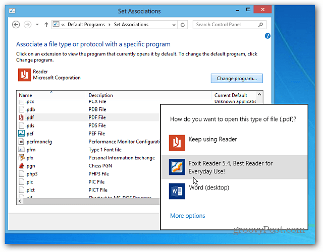 Gör PDF-filer och foton öppna i Windows 8 Desktop-program