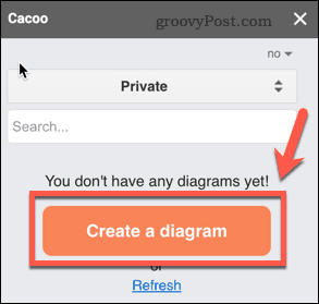 Skapa ett nytt Cacoo-diagram i Google Dokument