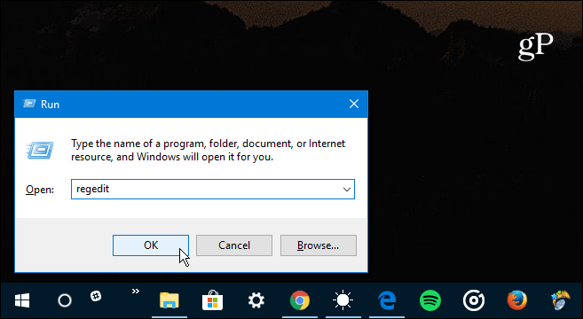1 Kör Regedit Windows 10