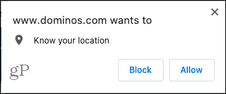Chrome-webbplatser som begär plats