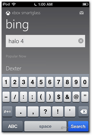 SmartGlass Bing Sök iOS