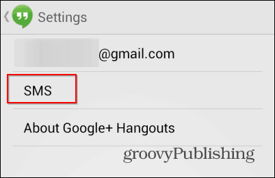 Hangouts SMS-sms
