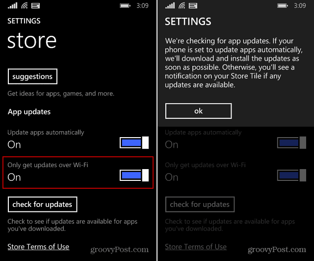 Windows Phone Store-inställningar
