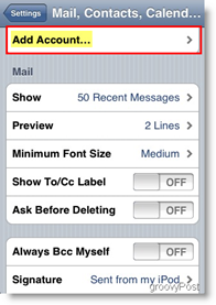 Apple iPhone och iPod Touch Lägg till postkonto