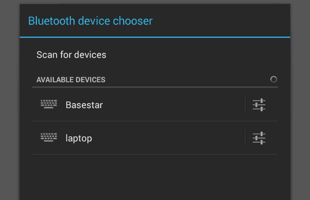 Väljer Android Bluetooth-enhet
