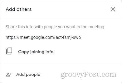 Google Meet ansluter sig till info join