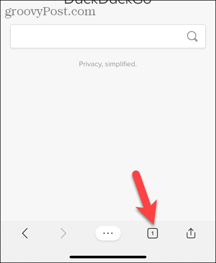 Tryck på flikikonen i Edge för iOS