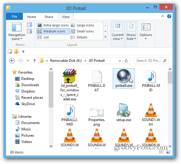 3D Pinball Extracted Flash Drive