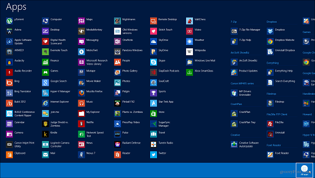 Hur du visar och hanterar alla Windows 8-program och appar