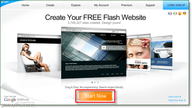 wix.com granskning - gratis flashwebbplatser