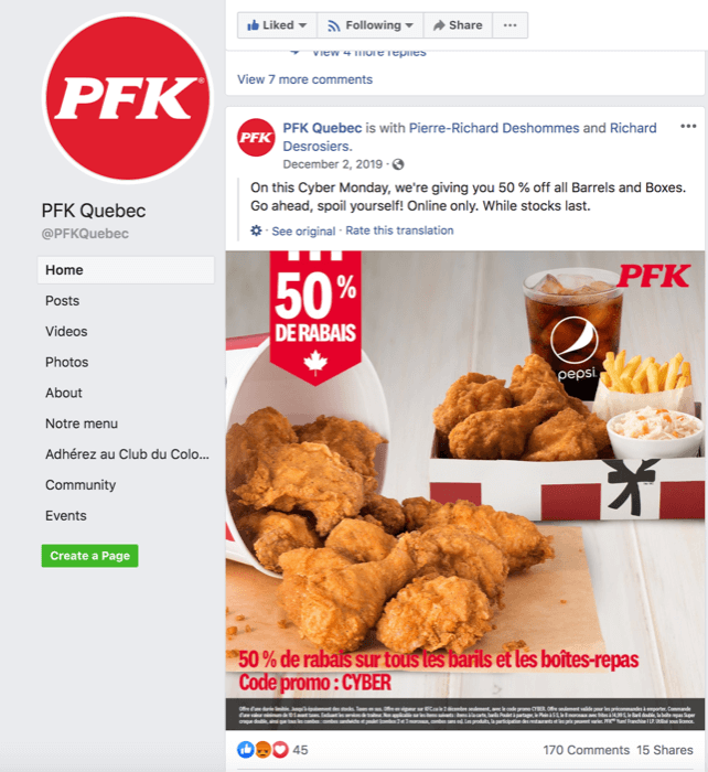 PFK Facebook-sida