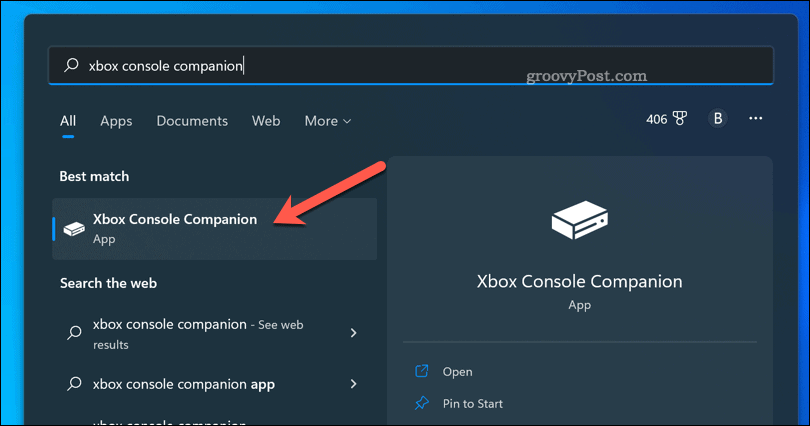 Öppna Xbox Companion-appen i Windows 11