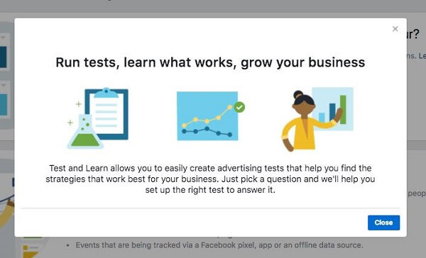 Facebook Business Manager lanserar ett nytt test- och inlärningsverktyg.