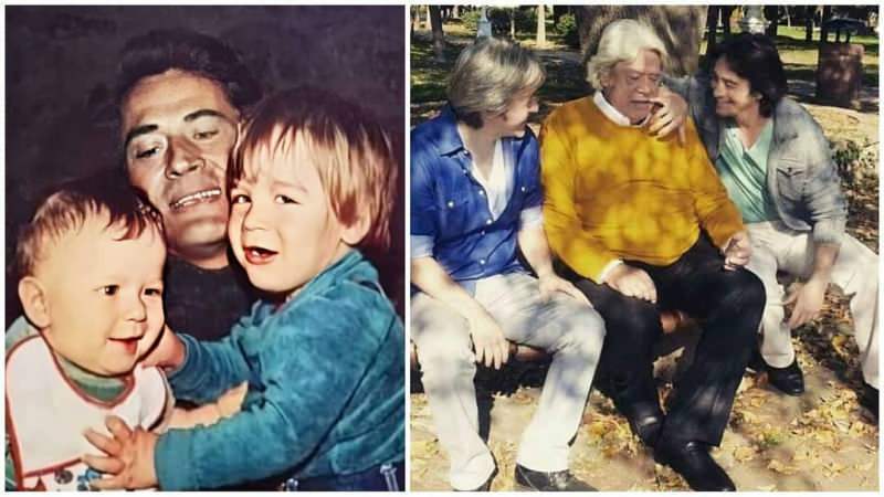 Cüneyt Arkın delade sina fotografier tagna för 40 år sedan med sina barn