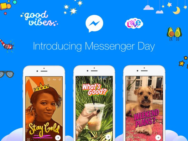 Facebook lanserade Messenger Day, ett nytt sätt för användare att dela foton och videor när de händer i den fristående Messenger-appen.