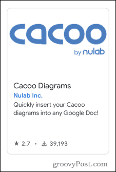 Cacoo-tillägget i Google Dokument