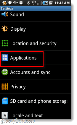 Android-applikationsinställningar 
