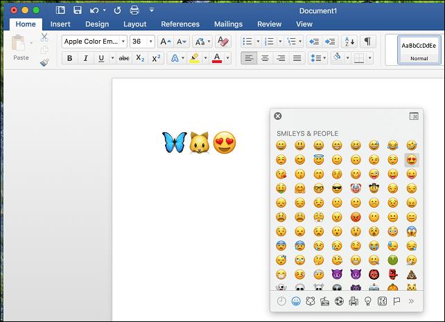 aktivera emoji macos tangentbord microsoft word