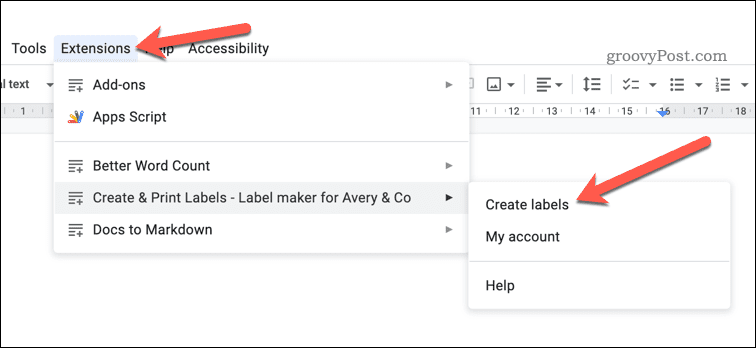 Skapa en etikett i Google Dokument