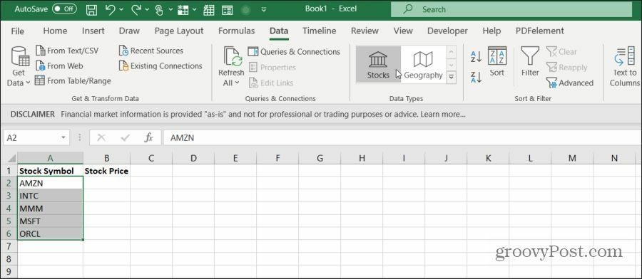 importera lager till Excel