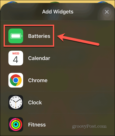 widget för iphone lägg till batteri
