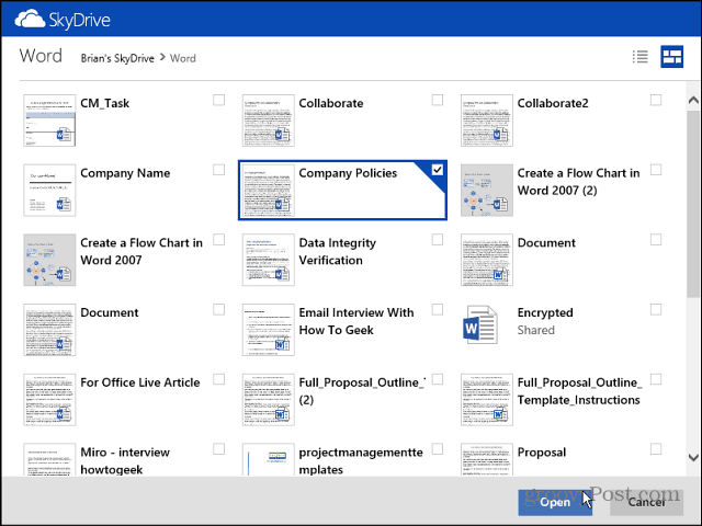 Hur man delar filer från SkyDrive i Outlook.com