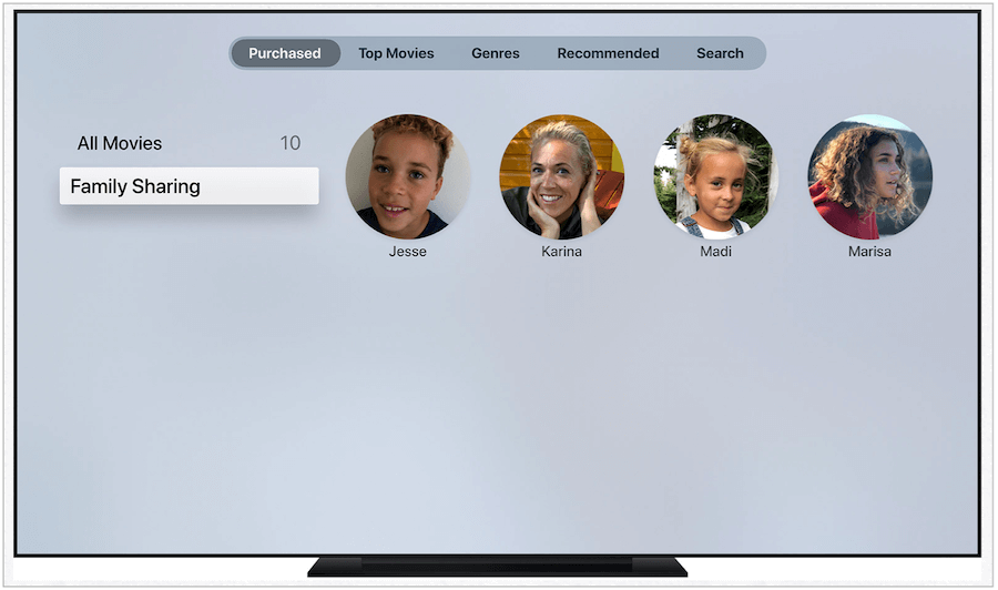 Apple TV-delning