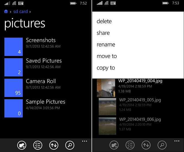 Filer app Windows Phone 8-1