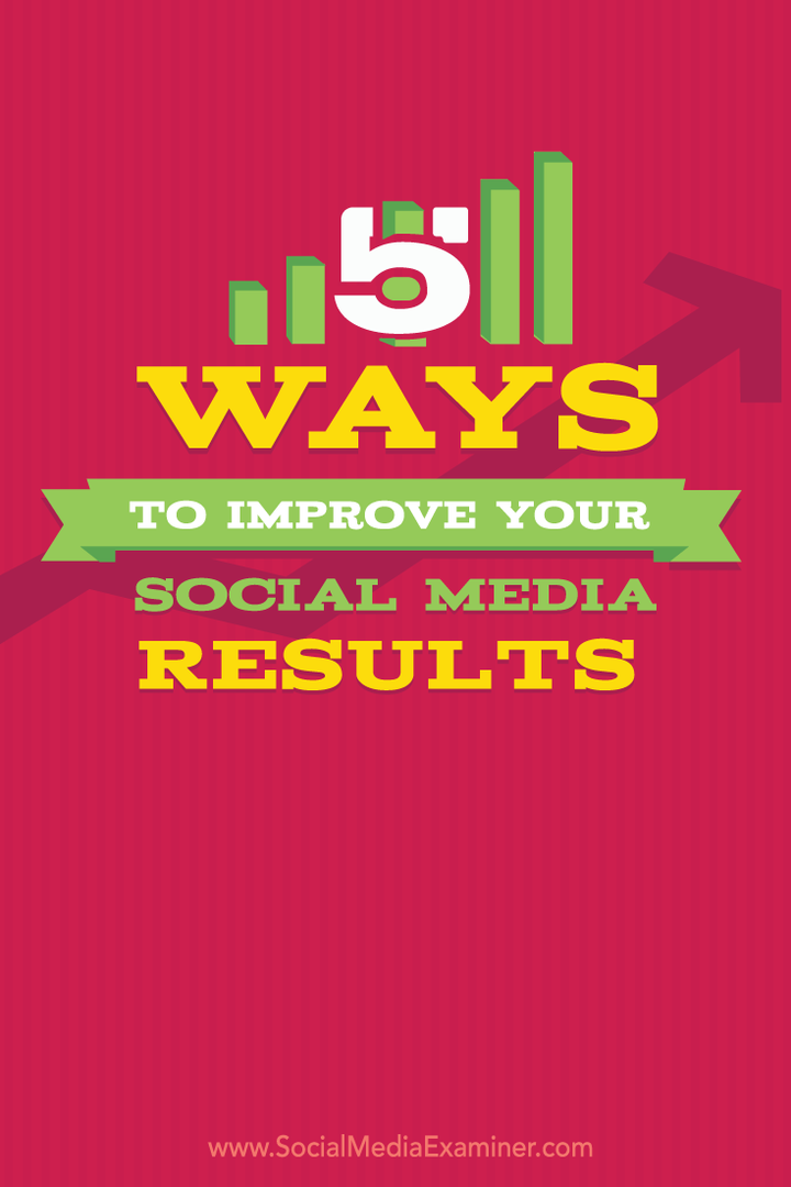 5 sätt att förbättra dina sociala mediaresultat: Social Media Examiner