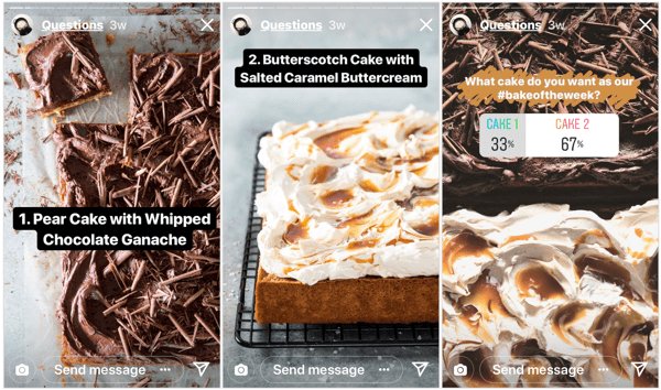 Matmagasinet Bake From Scratch gav sina Instagram-anhängare kontroll över sitt innehållsschema med denna snabba omröstning.